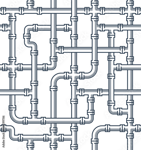 Seamless background of interwoven pipes