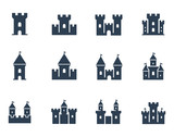 Vector medieval castles icon set