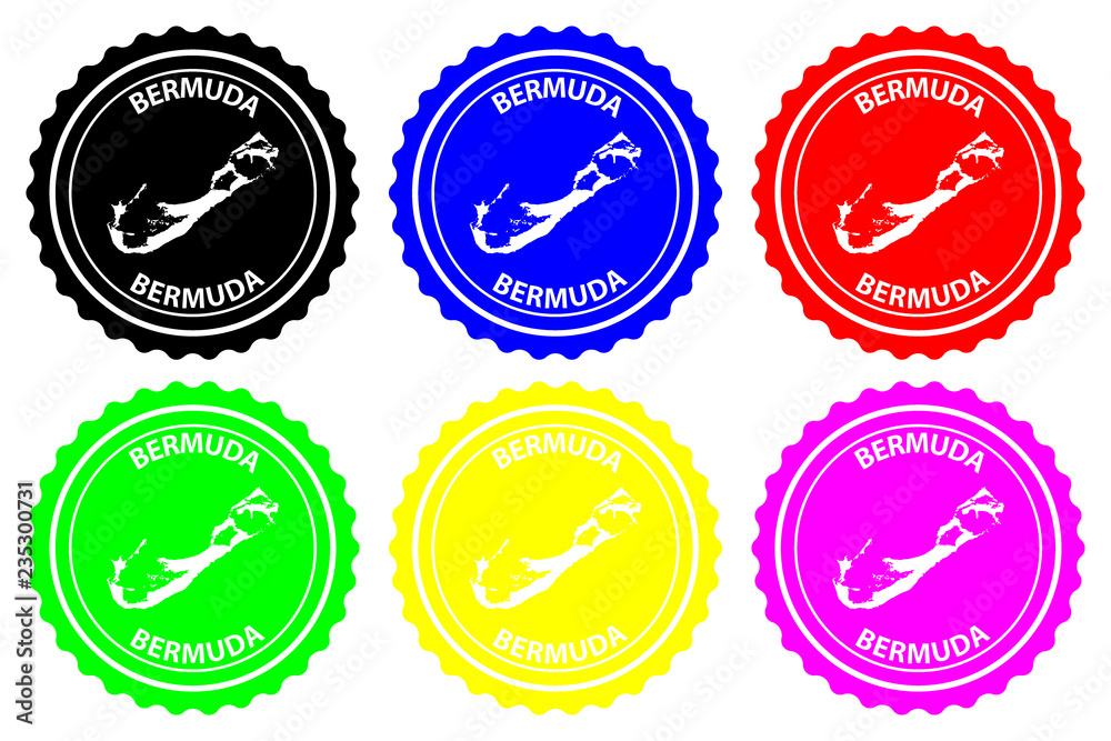 Bermuda - rubber stamp - vector, Bermuda map pattern - sticker - black, blue, green, yellow, purple and red Bermuda - rubber stamp - vector, Bermuda map pattern - sticker - black, blue, green, yellow, purple and red