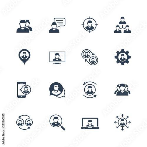 Person, people, personnel, staff related vector icon set