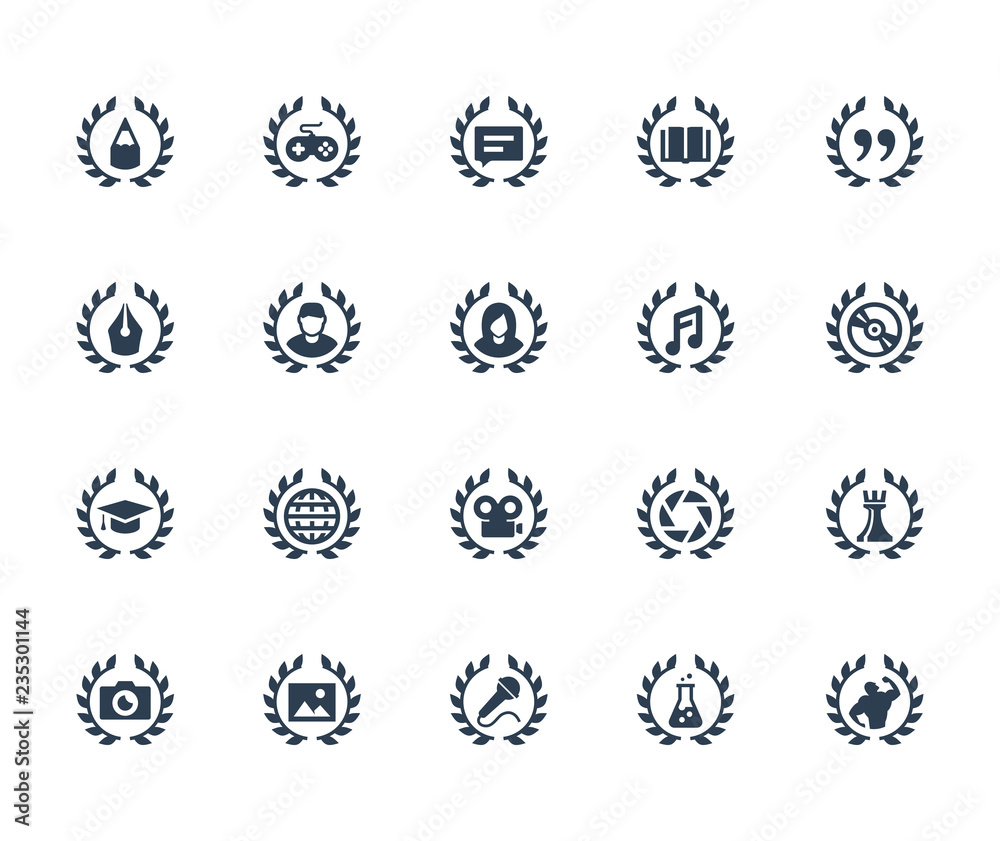 Achievements vector icon set Achievements vector icon set