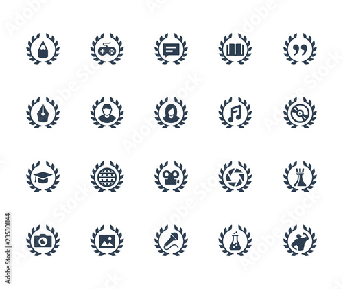 Achievements vector icon set