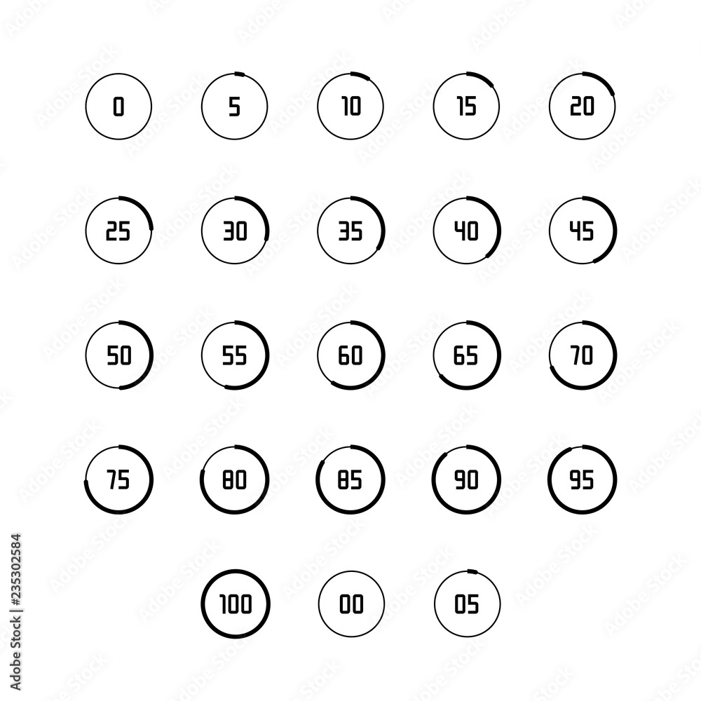 Loading, buffering, progress wheel icon set in thin line style Loading, buffering, progress wheel icon set in thin line style