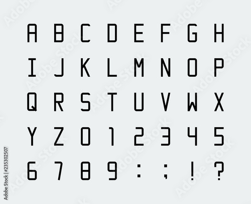 Vector condensed monospaced font
