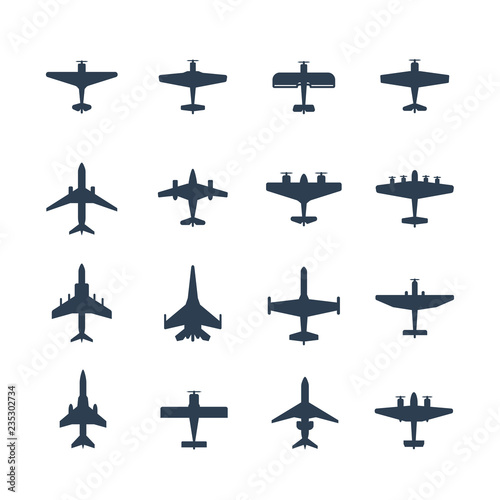 Planes vector icon set