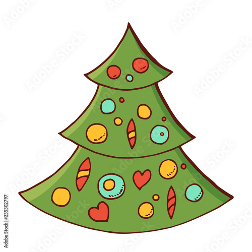 Wallpaper Mural Christmas tree with toys. Torontodigital.ca