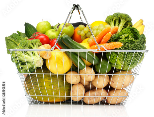 FRUIT AND VEGETABLES IN SHOPPING BASKET