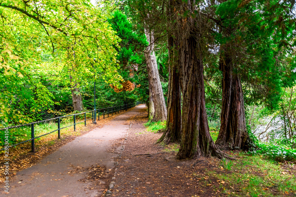 A Great Glen way footpath along river Ness, Inverness, Scotland