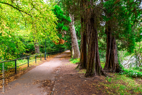 Obraz na płótnie A Great Glen way footpath along river Ness, Inverness, Scotland w salonie