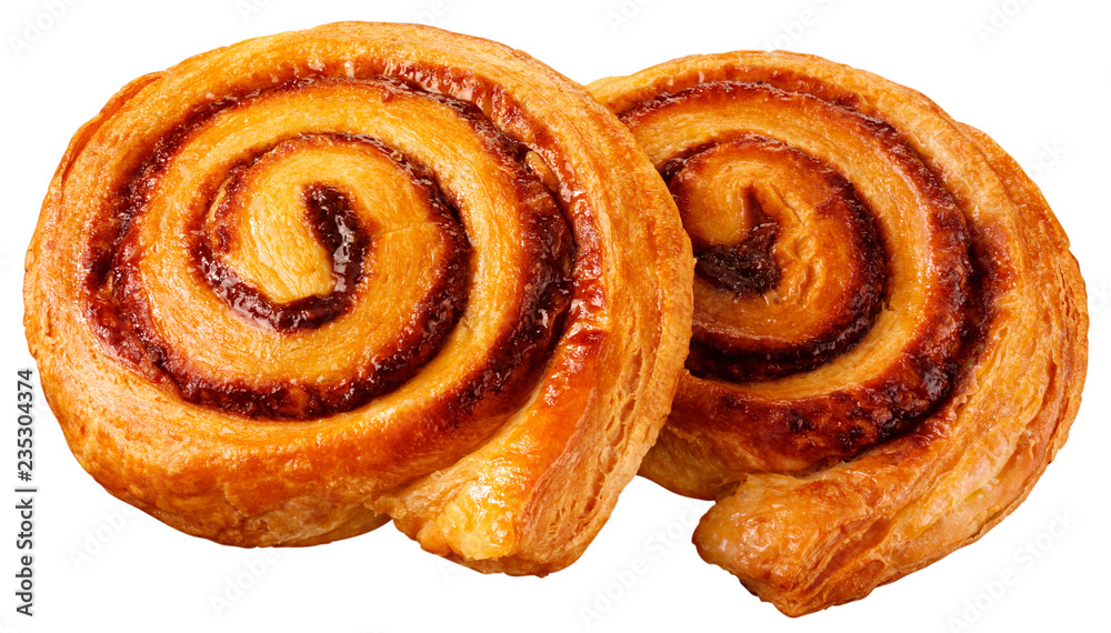 Fototapeta premium CINNAMON WHIRL PASTRIES CUT OUT
