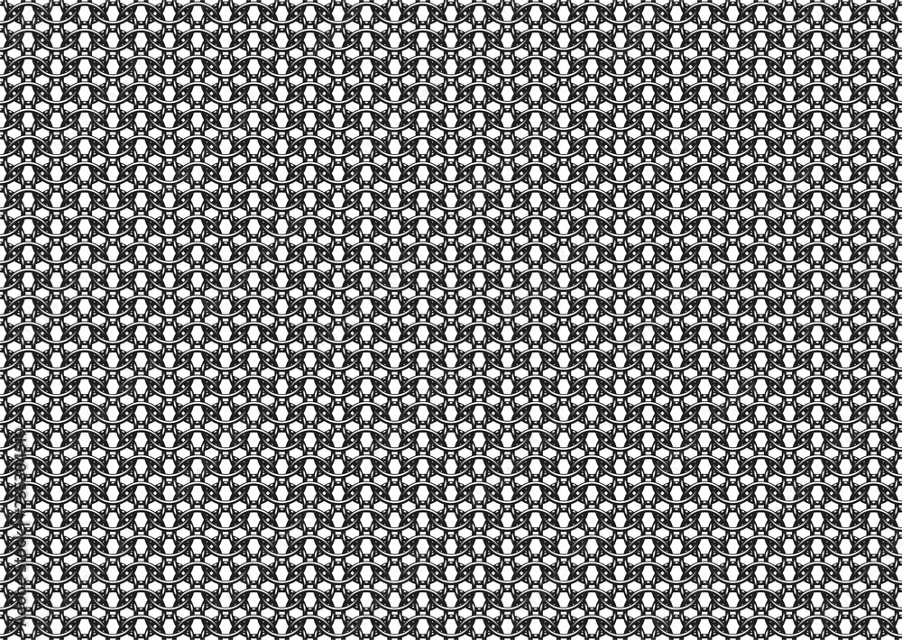 Seamless vector pattern of european '6 in 1' chain mail