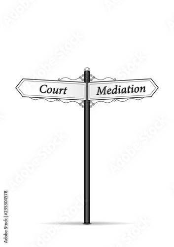 court mediation waymark isolated on the white background vertical vector illustration