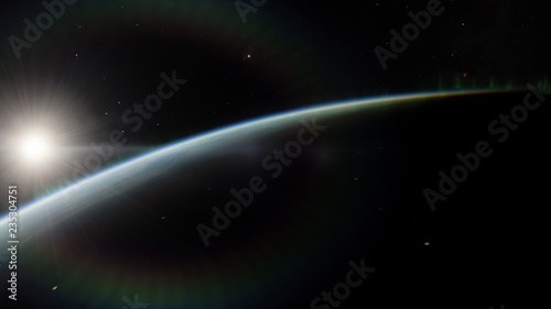 Fototapeta Naklejka Na Ścianę i Meble -  Near, low earth orbit blue planet. this image elements furnished by NASA.