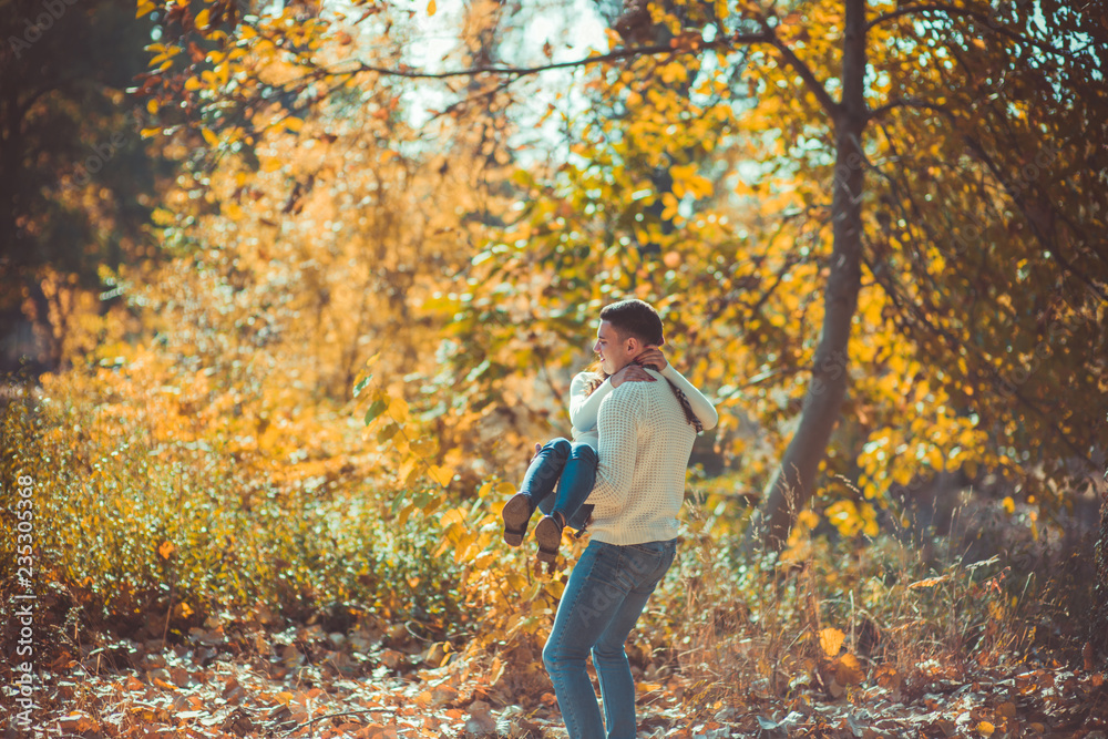 Happy couple having fun in nature Happy couple having fun in nature