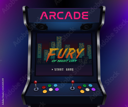 Foto Retro arcade machine. Vector illustration
