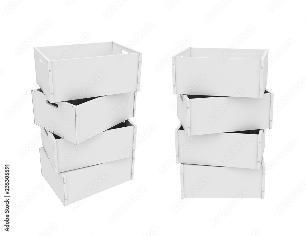 stack of drawers isolated on white background, 3D rendering stack of drawers isolated on white background, 3D rendering