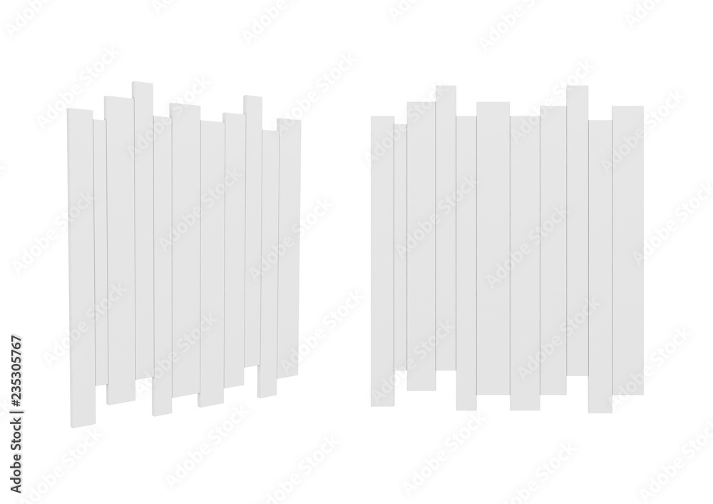 white Board plate isolated on white background, 3D rendering