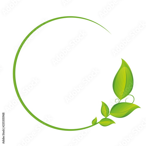 green circle tendril with leaves vector illustration EPS10