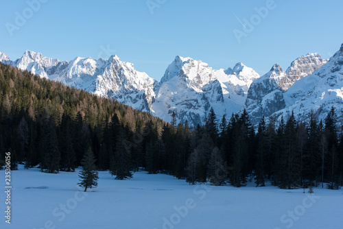 Driving around the small towns on the Dolomites, Italy