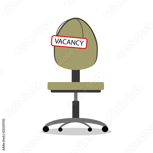 Sign vacancy on office chair