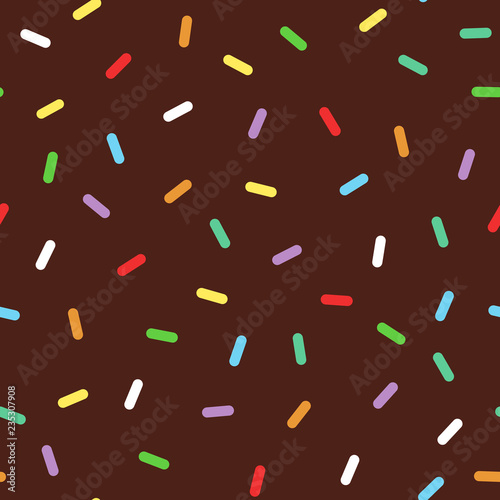 Chocolate glaze with rainbow sprinkles