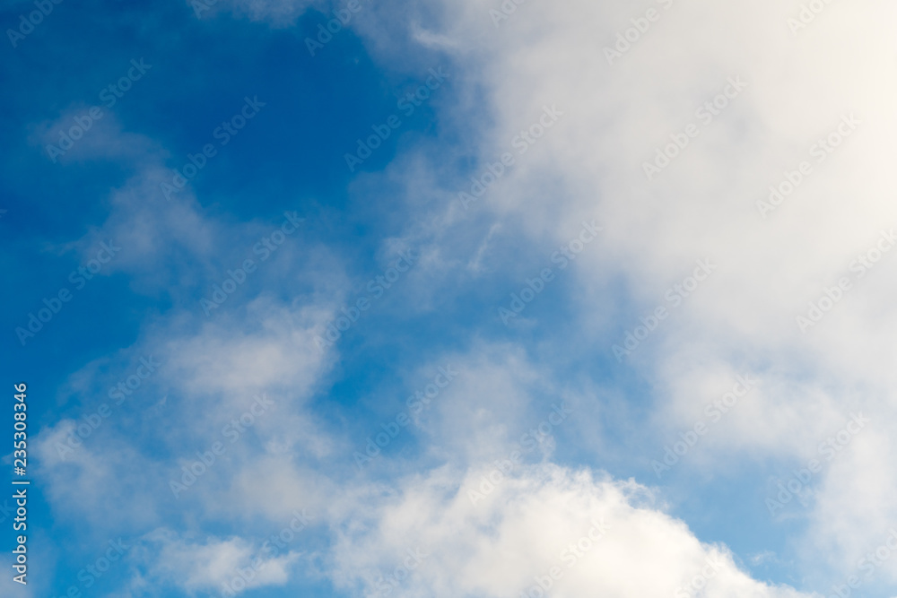 White clouds on a blue sky