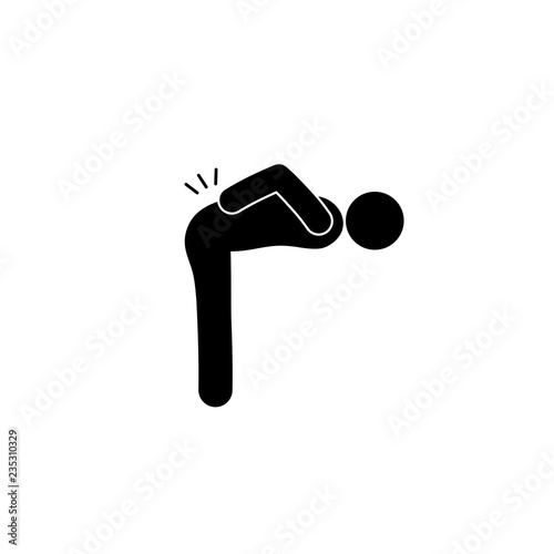 Man icon sick back.