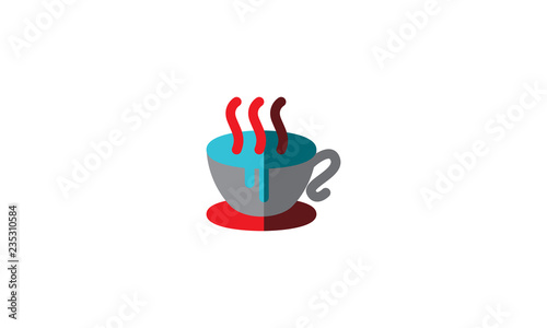 Cup Coffee Icon Winter Template Vector