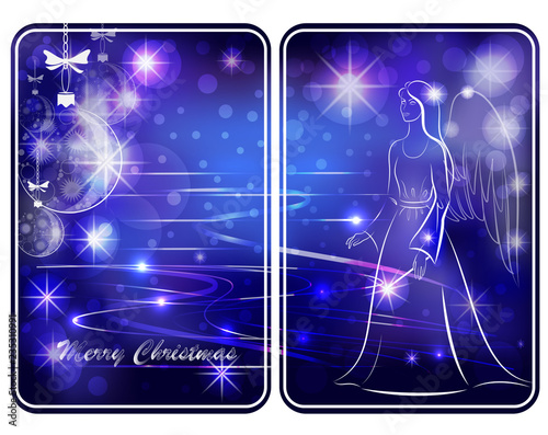 Christmas maiden with a magic wand lights Christmas balls1