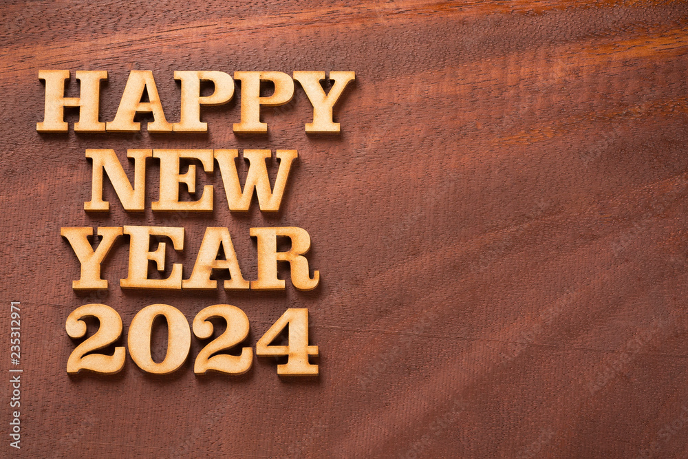 Naklejka premium Happy new year 2024 - Text space