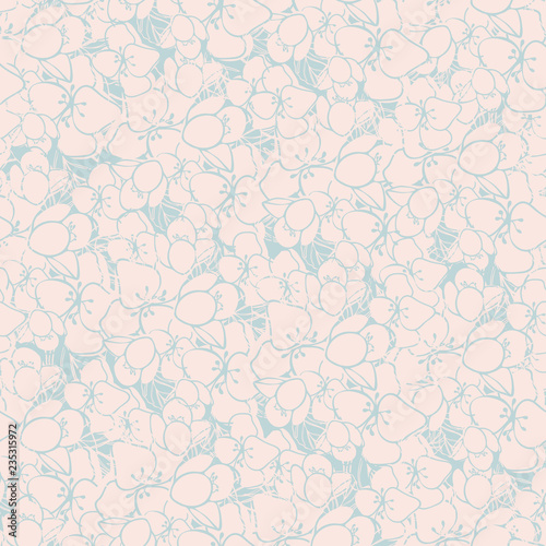 Vector Green Floral Texture Seamless Pattern