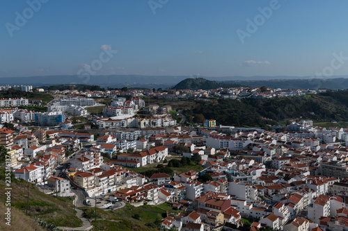Nazare city in evening time, Portugal.