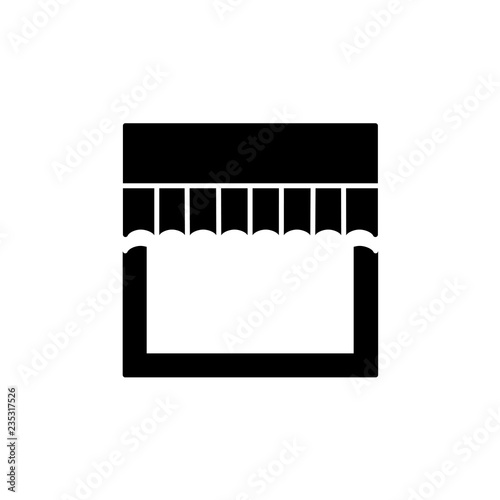 Vector illustration of straigt window pelmet. Flat icon of valance. Isolated object
