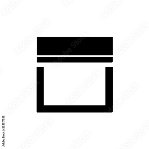 Vector illustration of straight fabric valance. Flat icon of pelmet. Top window decoration. Isolated object