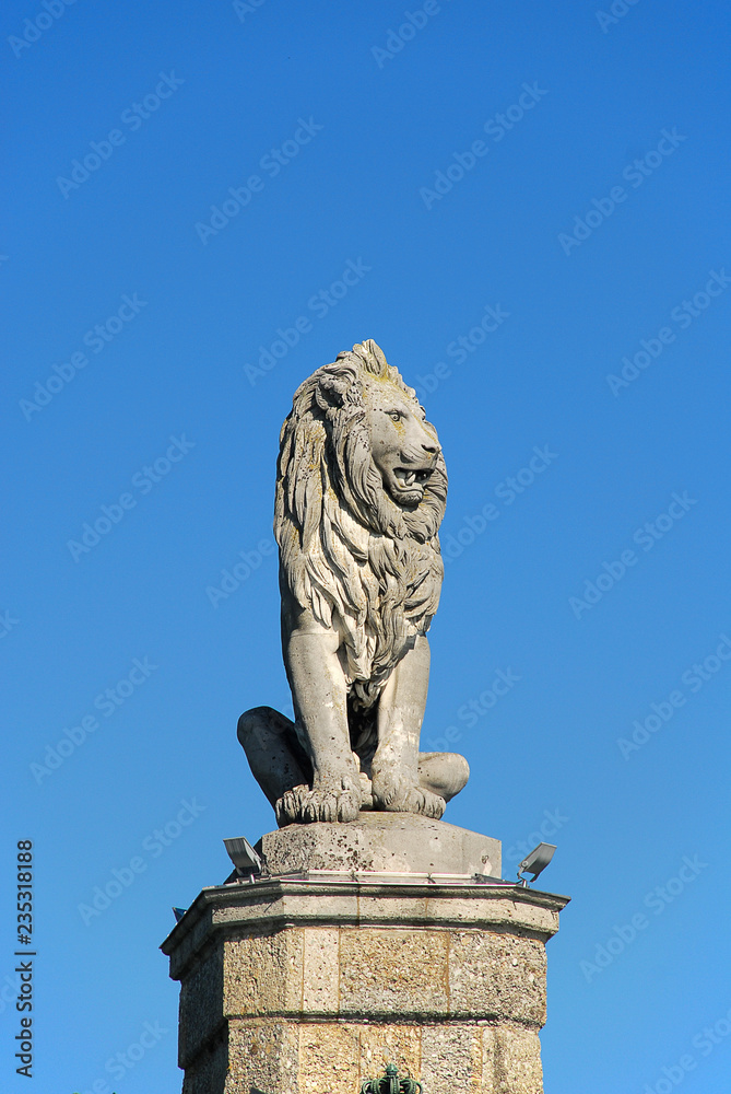 Harbour entrance of Lindau, Lake Constance (German: Bodensee) with the Bavarian Lion. Harbour entrance of Lindau, Lake Constance (German: Bodensee) with the Bavarian Lion.
