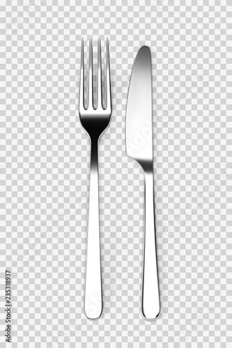 Fork and knife isolated