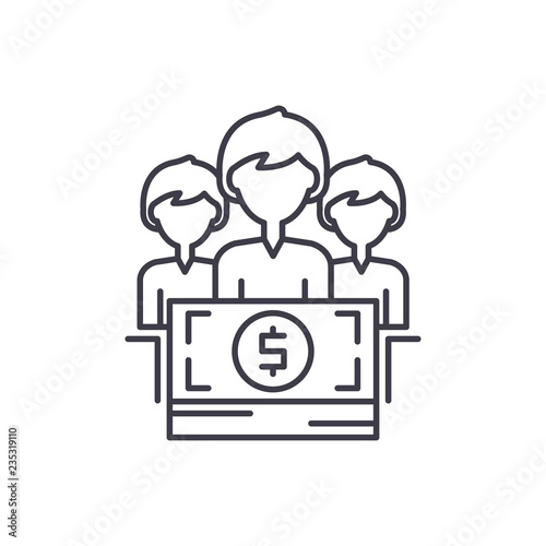 Annual bonus line icon concept. Annual bonus vector linear illustration, sign, symbol