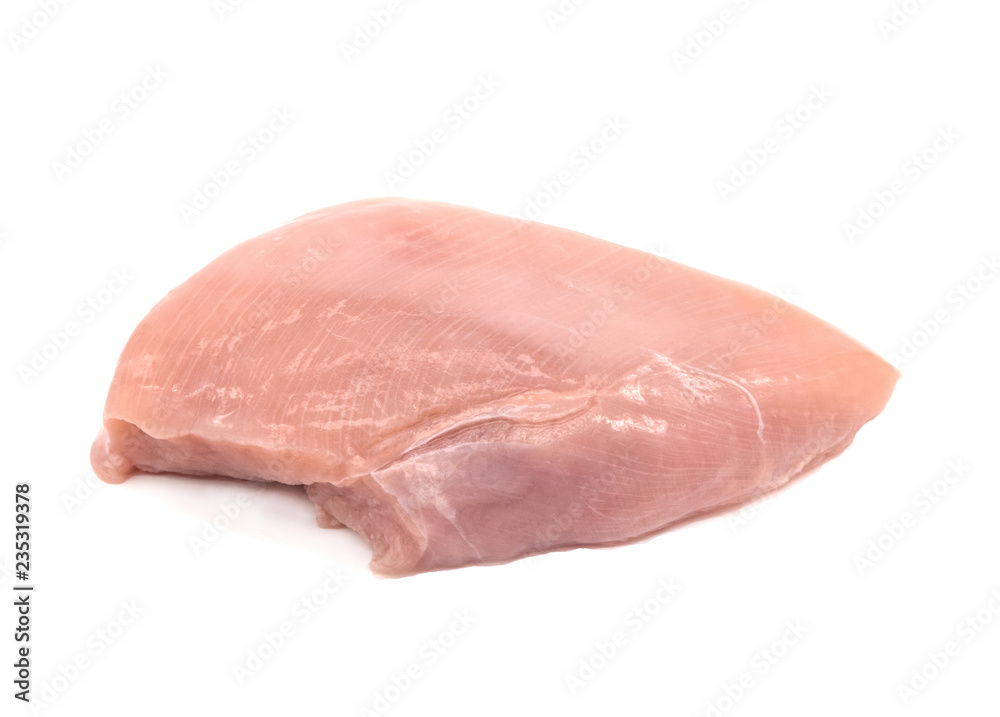 Raw chicken fillet (breast) isolated on white background Raw chicken fillet (breast) isolated on white background