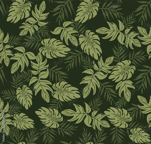 Seamless Tropical Leaf Pattern