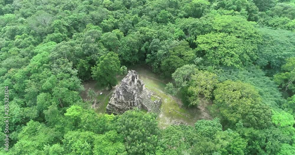 Mayan ruins aerial view Mayan ruins aerial view