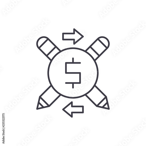 Business copywriter line icon concept. Business copywriter vector linear illustration, sign, symbol