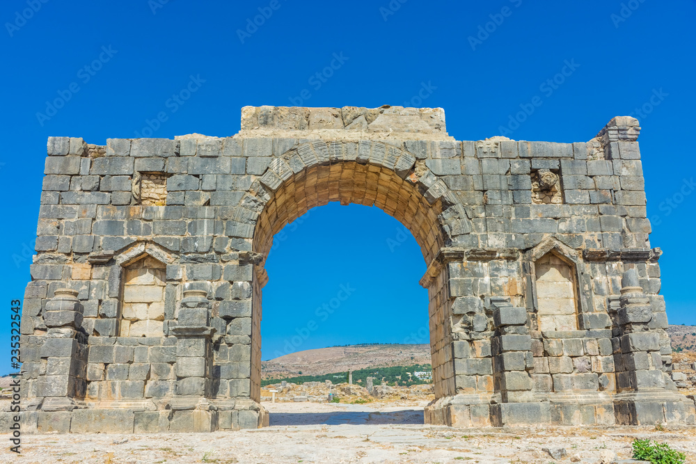Great arch of Volubilis roman ruins, Morocco