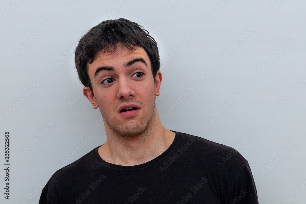 surprised man on white background