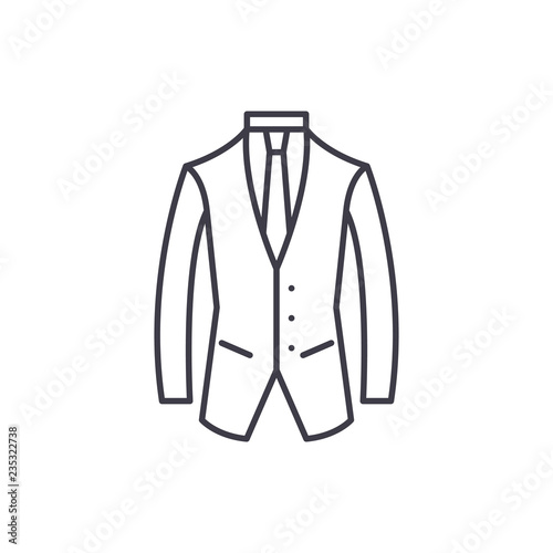 Business suit line icon concept. Business suit vector linear illustration, sign, symbol