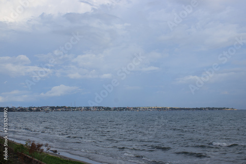 mui ne coast view of the village with fisher boats, vietnam