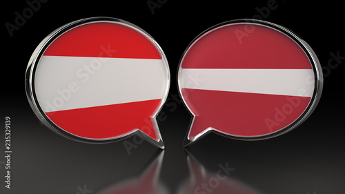 Austria and Latvia flags with Speech Bubbles. 3D illustration Free Download Austria and Latvia flags with Speech Bubbles. 3D illustration - GFXLoad