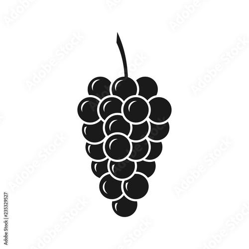 Black grape vector icon, for mobile apps or website.