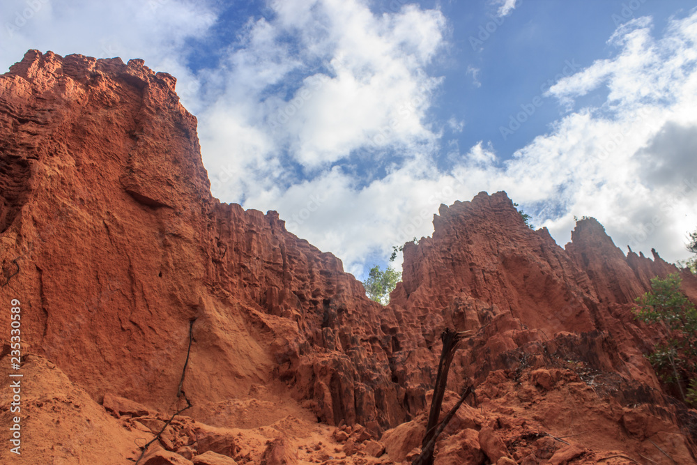 naturally eroded red canyon in mui ne vietnam