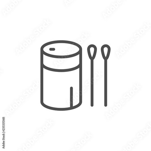 Cotton sticks line icon