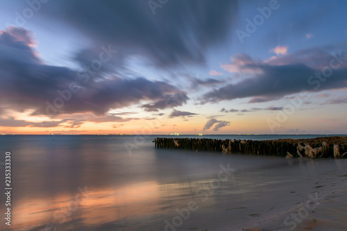 atardecer y larga exposicion en isla mujeres